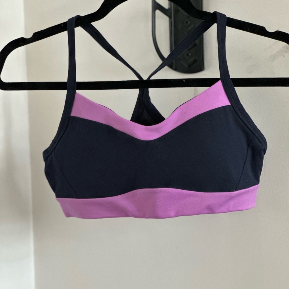 Athleta two toned Navy Blue and Purple Sports Bra, NWOT, small - Picture 3 of 8